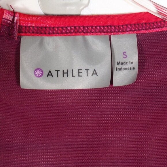 Athleta Top Womens Size Small Racerback Drawcord Red White Yellow  Shelf Bra EUC - Picture 8 of 9
